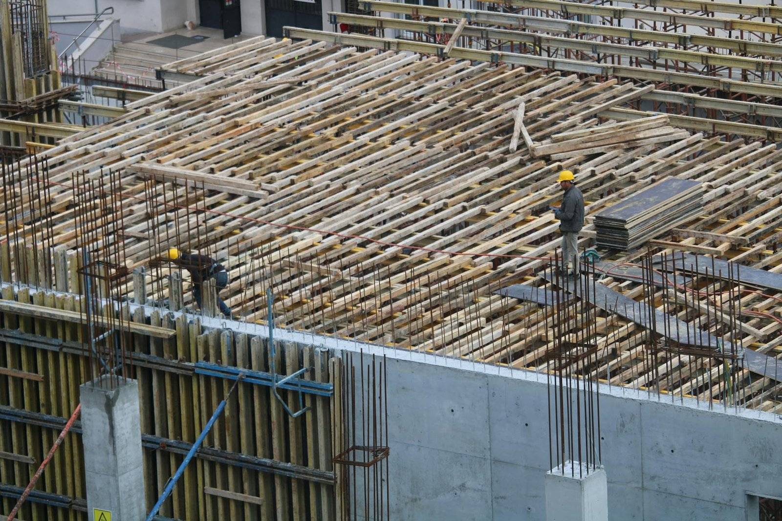 construction workers working on a construction site