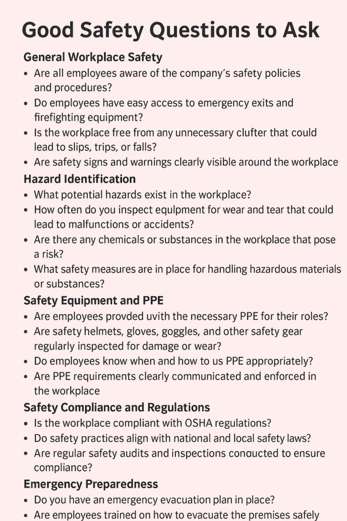 What are Good Safety Questions to Ask?