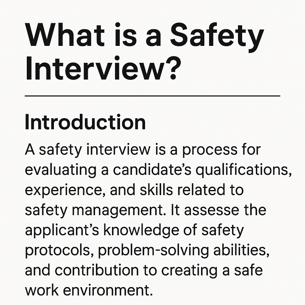What is a Safety Interview?