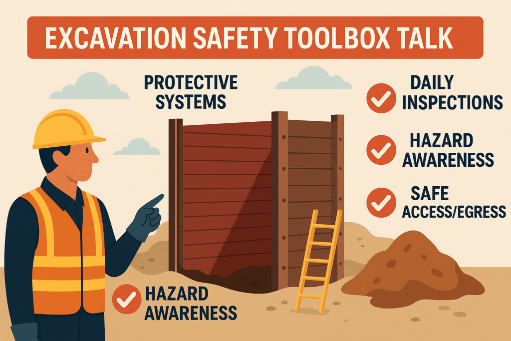 Excavation Safety Toolbox Talk – Hazards, Controls, and Best Practices