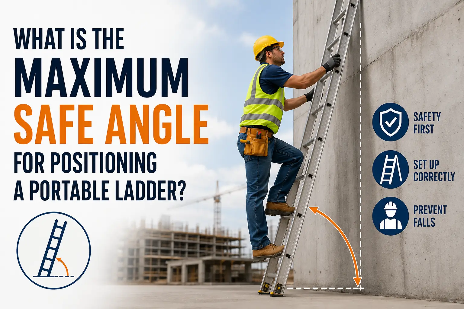 Safe Angle for Positioning a Portable Ladder